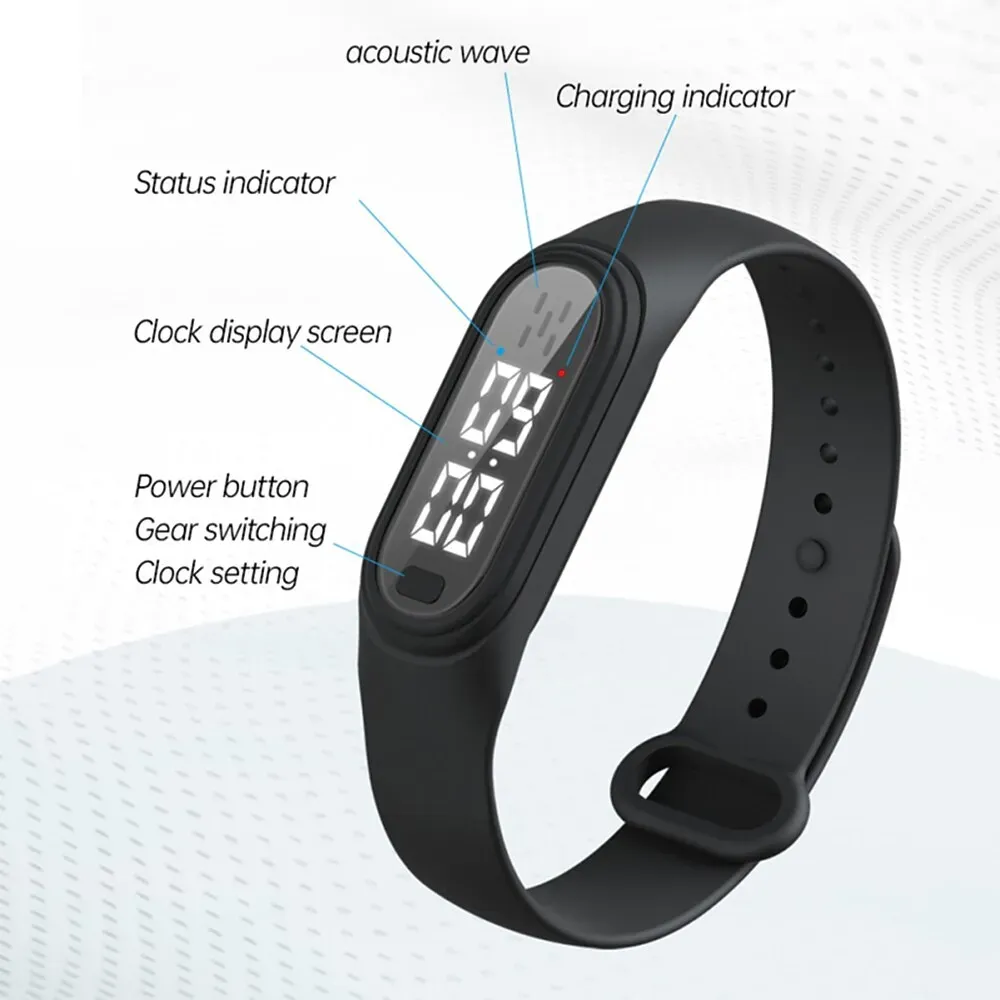 USB Charging Ultrasonic Mosquito Repellent Wristband Wearable Effective Insect Pest Control Watch - Image 7